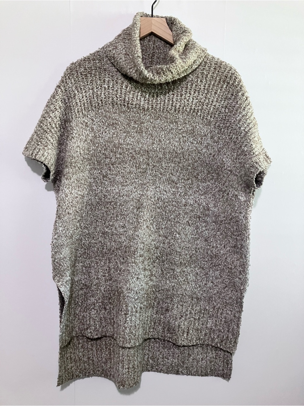 George Beige Roll Neck Short Sleeve Tunic Sweater Size Large